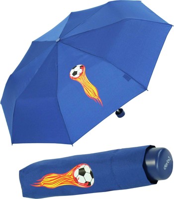 Regenschirm Kinder Mini Taschenschirm Kinderschirm blau bedruckt für Jungen