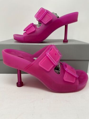 Sandales plates femmes Balenciaga économies Mallorca à glissière 625 $ roses États-Unis 8 38 EU