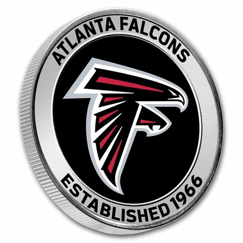 NFL Atlanta Falcons 1 oz Silber colorierte Medaille (mit Box) - Bild 4 von 4
