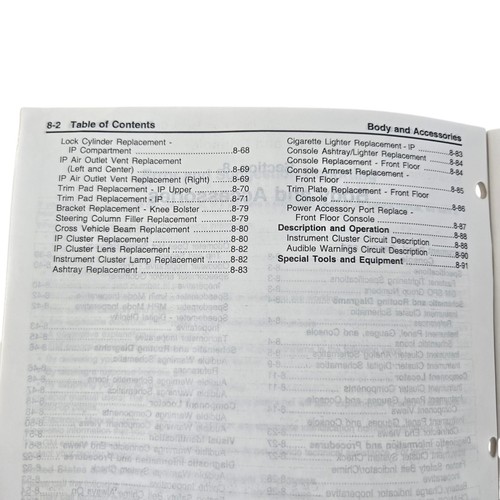 1999 W-Platform Chevy Lumina Monte Carlo Service Manual Volume 2 And Update - Picture 9 of 10