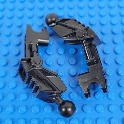 2X LEGO Bionicle BLACK Av-Matoran Leg w/ Ball Joint Section Part Lot 60899