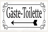 Holzschild 12X18 Cm GäSte-Toilette Links Pfeil Deko Geschenk Schild
