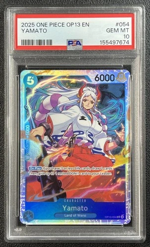 YAMATO PSA 10 2025 ONE PIECE CARRYING ON HIS WILL EN #OP13-054 SUPER RARE 7674