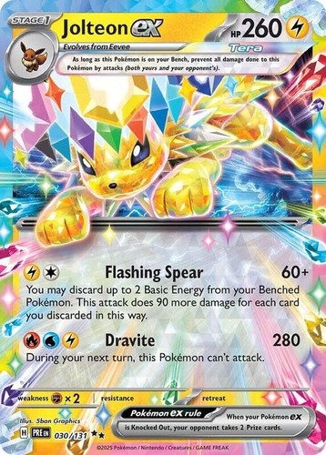 Jolteon ex - 030/131 - 030/131 - Pokemon Prismatic Evolutions Double Rare NM