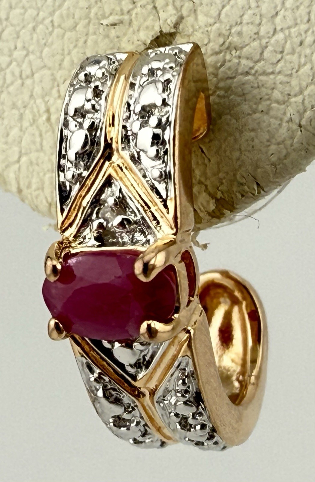 ROSS SIMONS GOLD PLATED 925 RUBY SINGLE REPLACEME… - image 1
