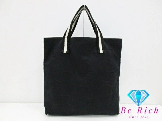 Sac fourre tout Gucci G logo 123439 noir blanc toile épaule main occasion Bk8675