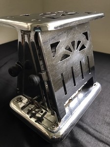UNIVERSAL Electric 2 Slice Toaster Art Deco Nickle Plated 1920s Untested 625W