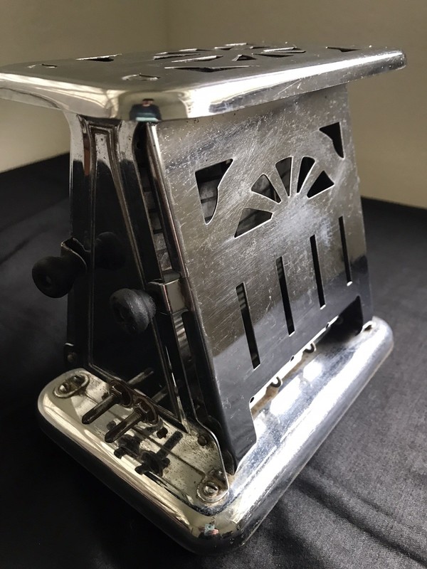 UNIVERSAL Electric 2 Slice Toaster Art Deco Nickle Plated 1920s Untested 625W