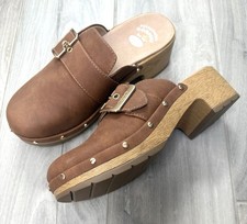 Dr Scholls Classic Clogs Shoes Women's Size 6.5, Honey, Throwback Buckle, NEW