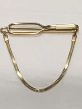 Forstner Tie Bar Clip 1/20 12KT Gold Filled w/ Chain 1940s Vintage