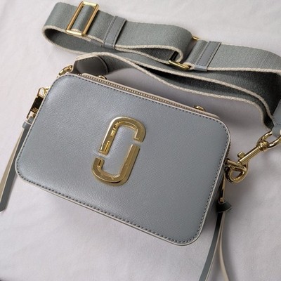 Marc Jacobs The Sure Shot Large Snapshot Crossbody Purse Gray M0015898