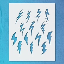 Lightning Bolt Design Wall Art Reusable Plastic Stencil - StencilAir