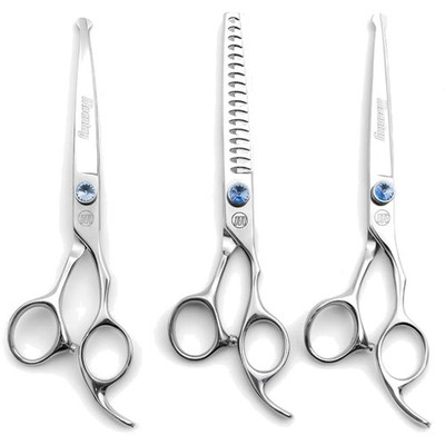Fur Scissors Dog Scissors Professional Dog Grooming Scissors Set with Curved/...