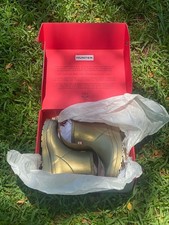 Brand New Hunter Women s Original Short Rain Boots Metallic Gold - Size 7