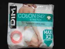2335 - Pack de 2 culottes Dim Maxi Coton Bio Stretch taille 44/46