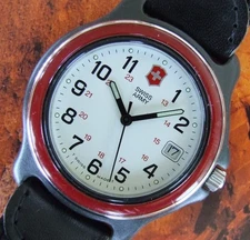 SWISS ARMY Watch~Men Famous ORIGINAL RED 2K~Marlboro Adventure Team~OEM Band~EUC
