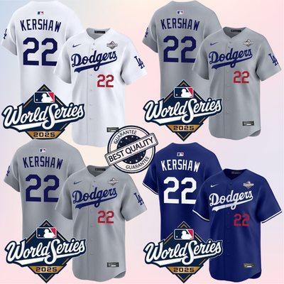Men's Dodgers #22 Clayton Kershaw 2025 Alternate World Series