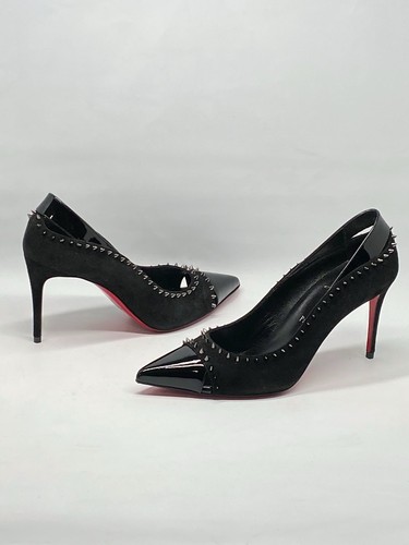 Christian Louboutin Duvette Spikes 85 leather pumps size 37.5 Retail $1095 - Picture 11 of 15