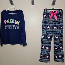 NWT Max  Olivia Youth Navy 2 Piece Set-Pajamas/Pants Size M 7-8 