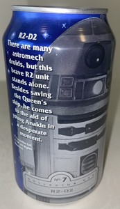 12oz. PEPSI CAN (STARWARS R2-D2 no7) EMPTY BOTTOM OPENED