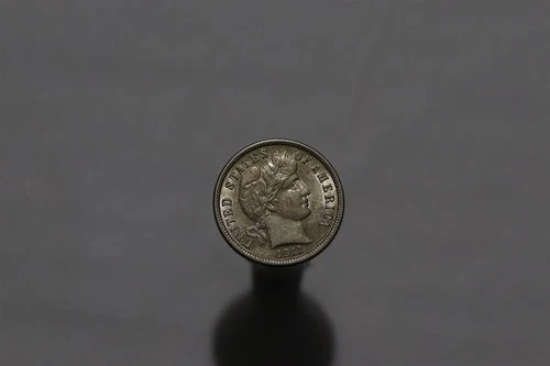 🧭 🇺🇸 USA BARBER DIME 1911 SHARP DETAILS B94 #6506