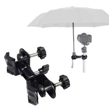 Tripod Umbrella Holder Clip Bracket Stand Dual-head U-clamp Photography Part