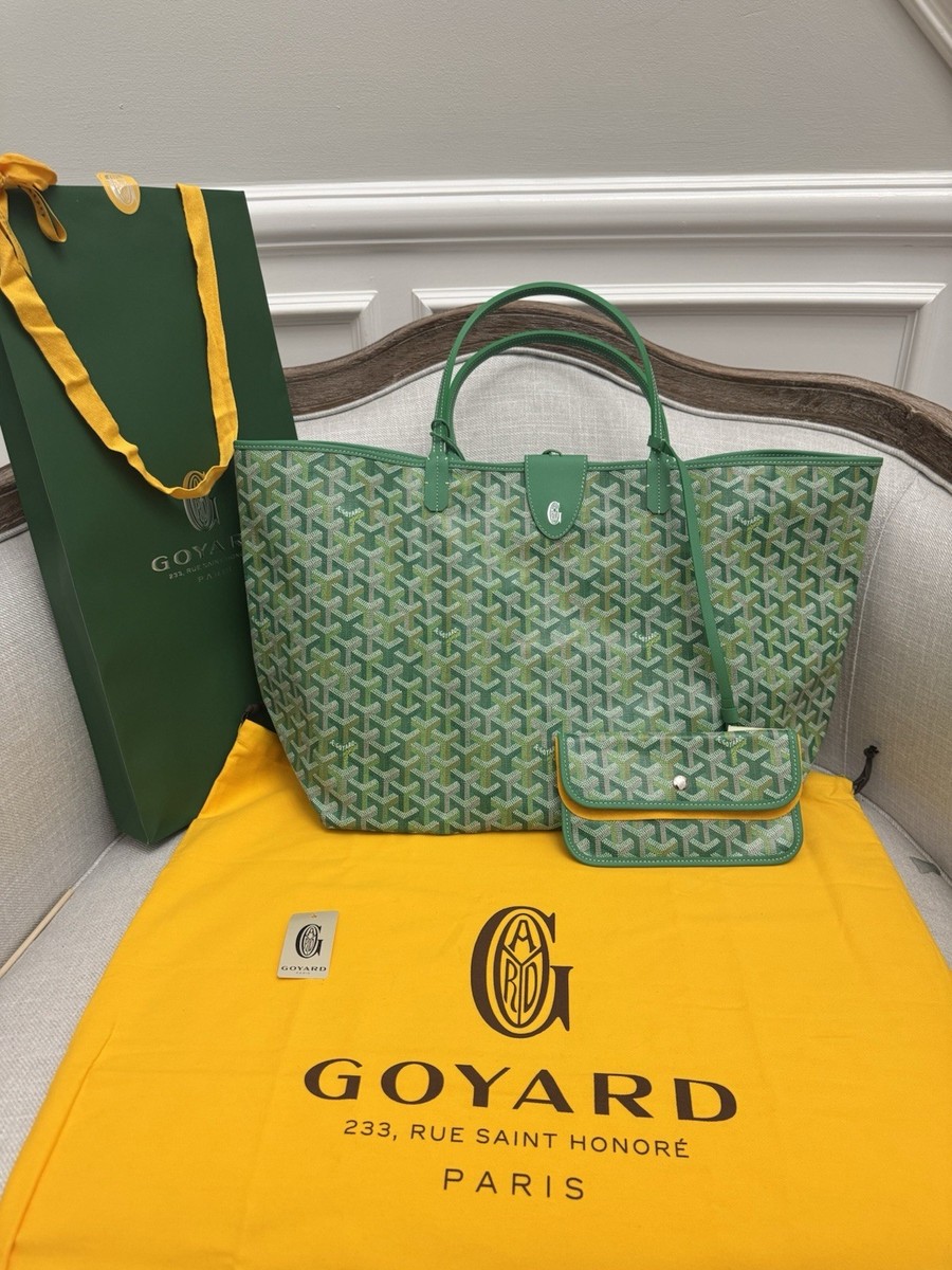 Goyard Saint Louis GM Tote Bag Meadow Green Shopping Purse Auth