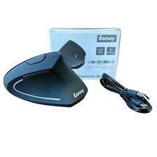 LEVKEY Wireless Ergonomic Mouse 2.4GHz Vertical Mouse Rechargeable Black NEW Box