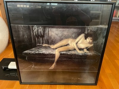 Kunstdruck John Bolton ''Whisper Before Death'' 1991 gerahmt mit SIGNATUR 66x66 cm