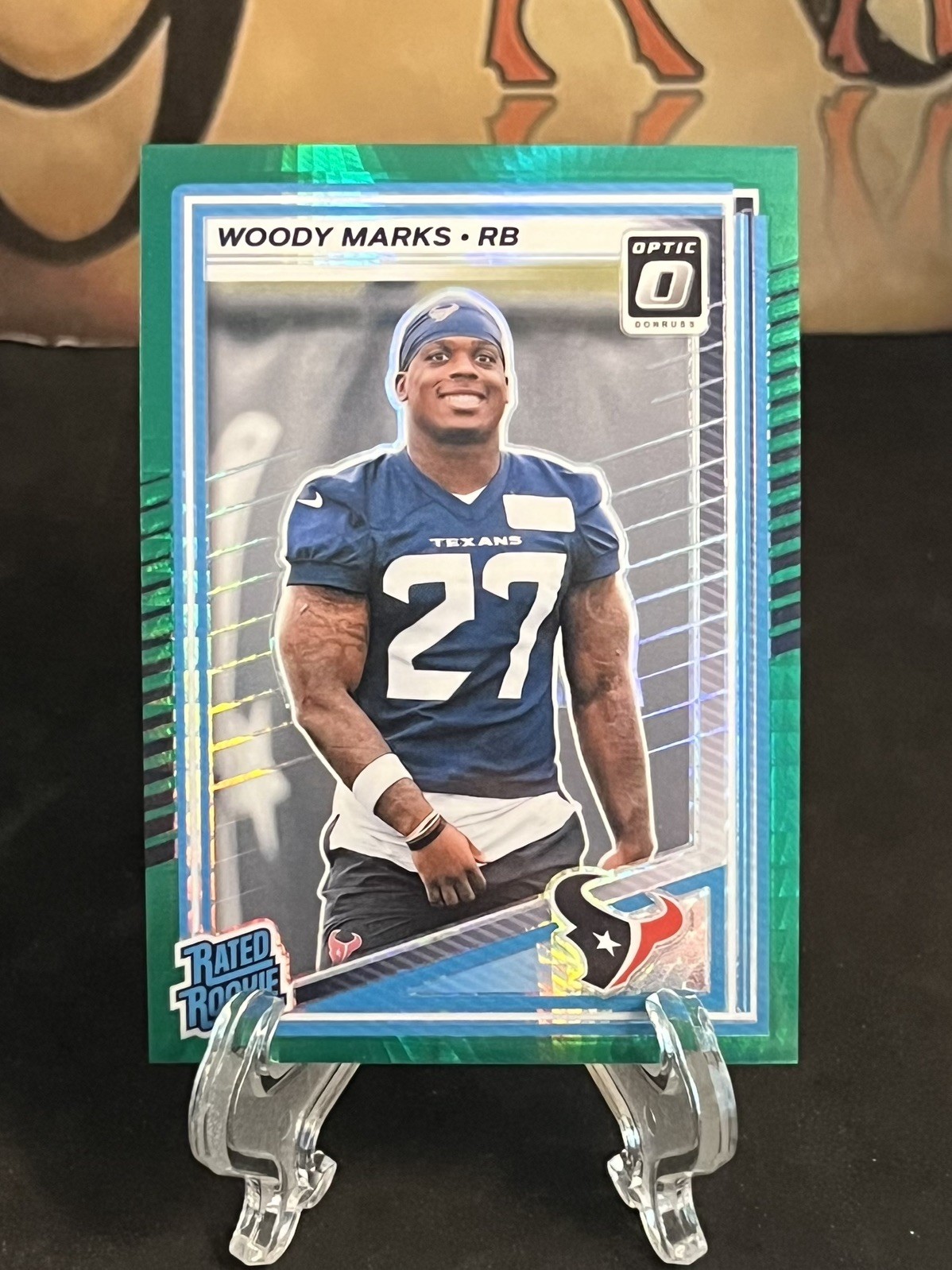 2025 Donruss Optic Woody Marks RC #288 Green Hyper Prizm Rated Rookie Texans