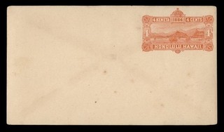 DR WHO 1884 HAWAII STATIONERY UNUSED R66651