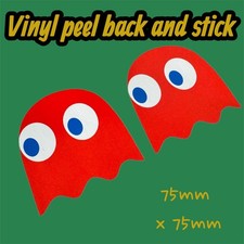 Ghost Pacman PAC Man X2 Classic 1980's Logo  Vinyl Sticker Decal Arcade Gaming
