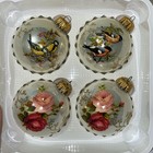 Vintage Christmas By Krebs Glass Ball Ornaments Glitter Birds And Roses -Lot 4 — photo 3