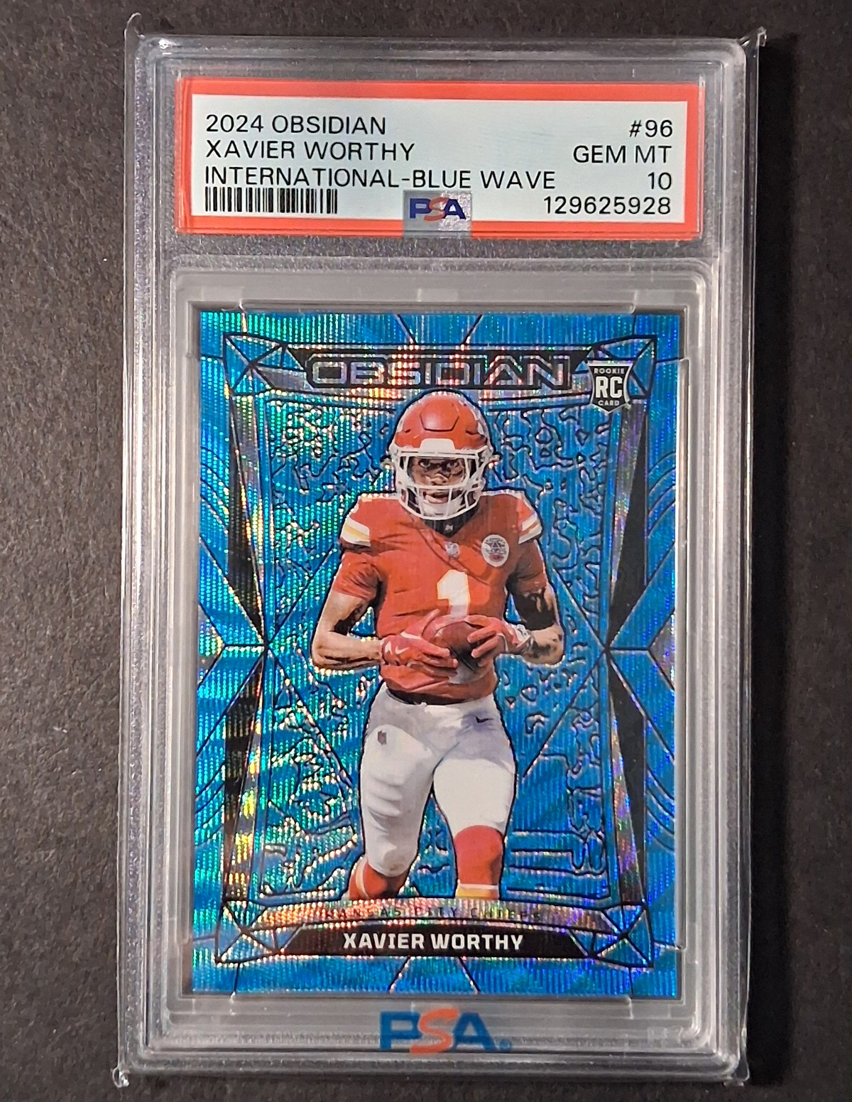 Xavier Worthy Panini Obsidian #96 Blue