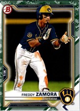 2021 Bowman #BP-2 Freddy Zamora Prospects Camo