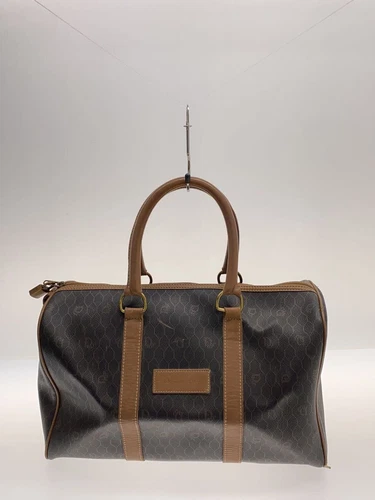 Sac Christian Dior Boston cuir noir motif complet occasion