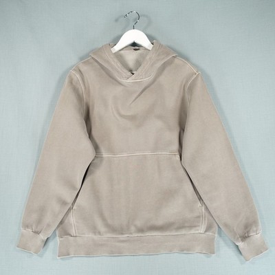 Lululemon Pullover Hoodie Herren Small Beige Pulli Steady State Kängurutasche