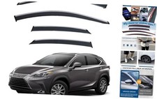 4pcs Smoke Tint with Chrome Trim Outside Mount Tape On/Clip On Style PVC Sun