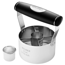 Donut Cutter, 3.5 Inch Stainless Steel Doughnut Cutter with Soft Grip Handle, an