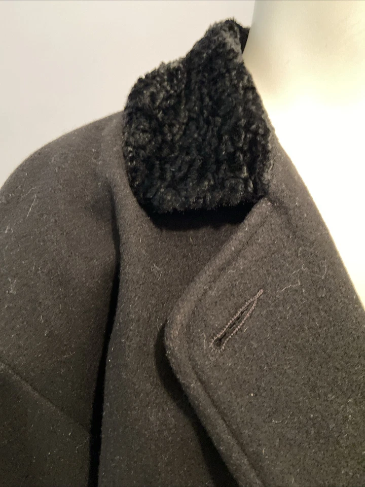 Vtg BRAETAN Princess coat black faux fur trim on Collar And Cuffs Pockets Sz M - Image 3 of 4