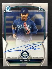 2023 Topps Chrome Bowman Draft 1st Bowman Tai Peete Base On-Card Auto