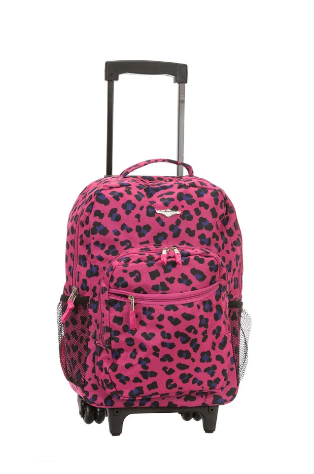 Deluxe Wheel Backpack Rolling 17" Carry on Travel Luggage Travel Bag School - Image 4 of 4