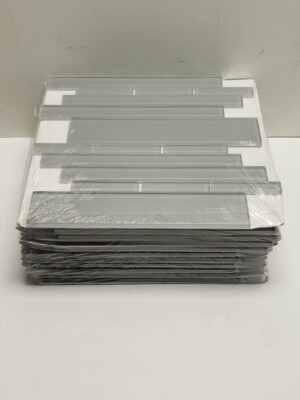 Giorbello True Gray Rectangular Brick Glass Backsplash Tiles (LOT of 11) G8028