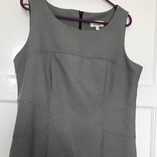 Linea Black White Dress UK Size 12 Sleeveless Workwear Formal Smart Knee Length