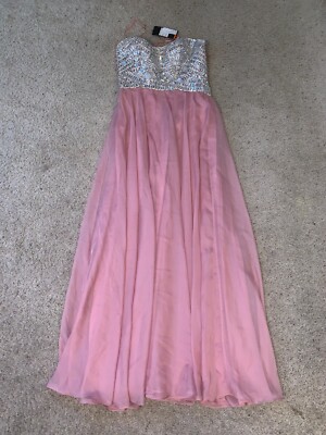 NWT New La Femme Pink Silver Beaded Sparkle Prom Dress Size 12 Orig $478 |  eBay