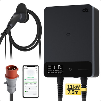 dé 11kW Wallbox EV Type 2 für Elektro- und Hybridfahrzeuge 3Phase 7.5m 6-16A APP