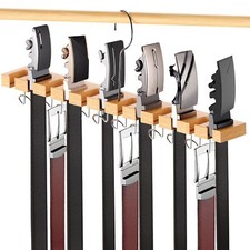 Wooden Belt Hanger Organizer Tie and Belt Display for Closet Door Wall