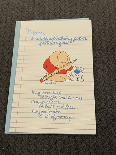 Tarjeta de felicitación vintage mamá cumpleaños poema ziggy lápiz papel G2 - Imagen 1 de 3