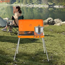 Portable Gas Grill Cooker Outdoor Grill Stove Gas Powered for Camping BBQ Picnic