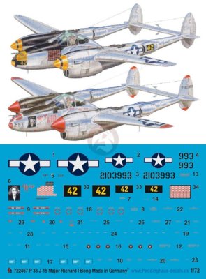 航空機・ヘリコプター Lockheed P-38 Lightning DICK BONG 1/72 Lockheed P-38 P-38J Lightning 